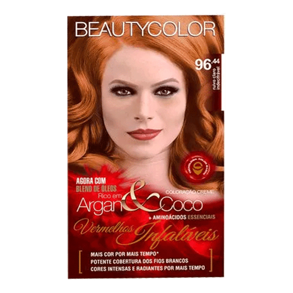 Coloração Permanente BeautyColor Argan&Ruivo Claro Indecifrável 96.44