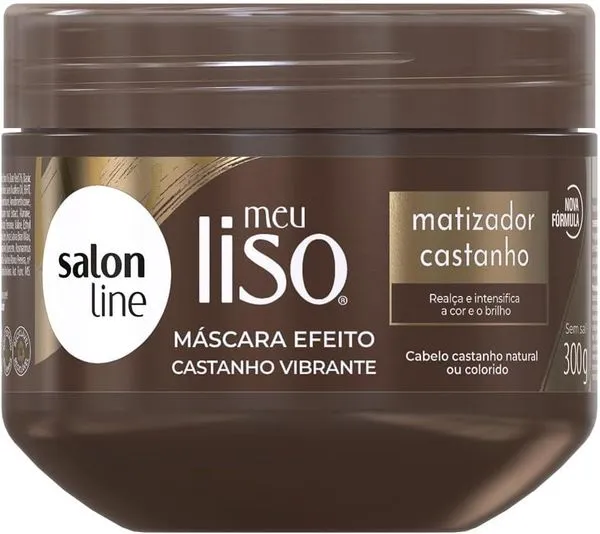 S Line - Meu Liso Matizadora Castanho - Máscara Capilar - 300g