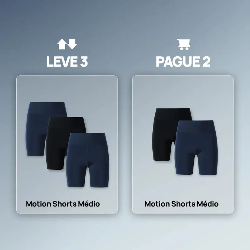 Short Fitness Médio Motion - Leve 3 Pague 2