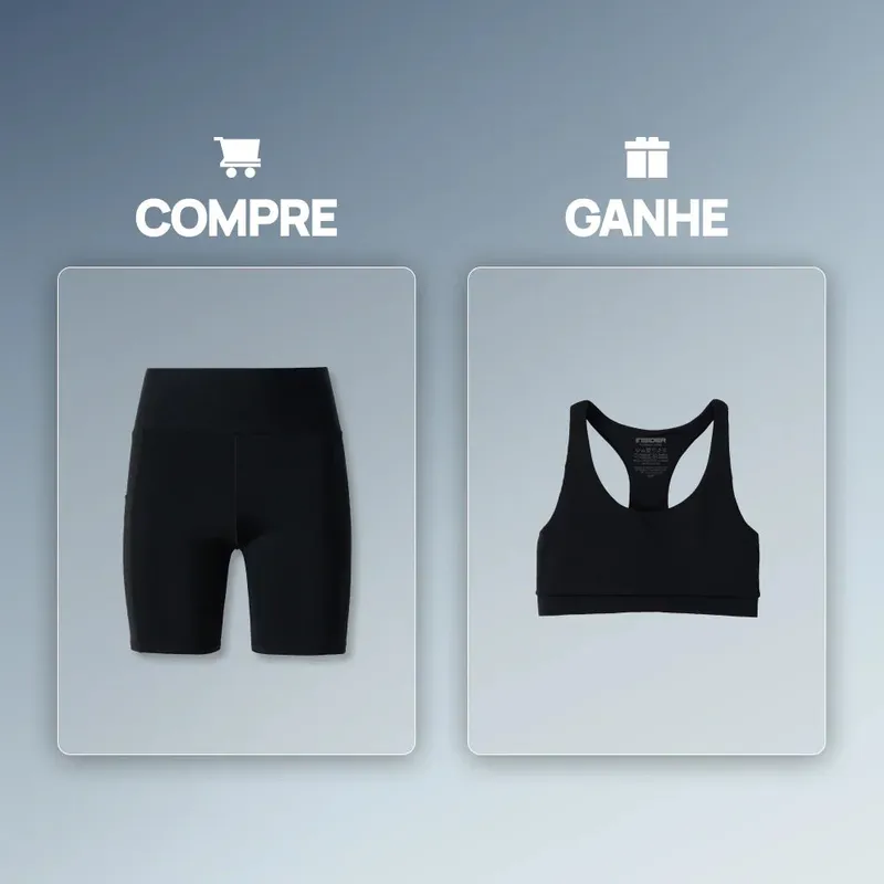 Compre 1 Short Fitness Médio Motion e Ganhe 1 Top Fitness Energy