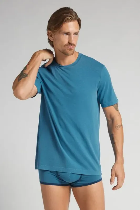 Camiseta Washed Collection Em Algodão - Azul M