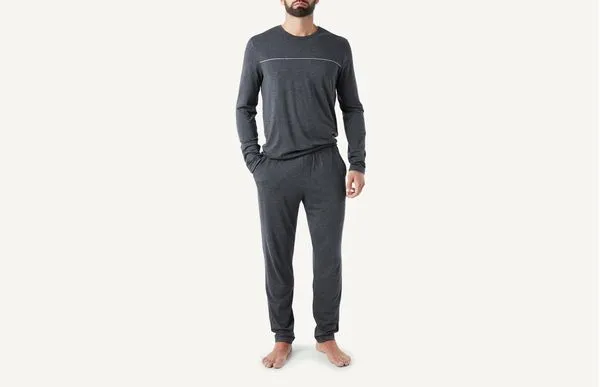 Pijama Homem Comprido De Micromodal - Cinza P