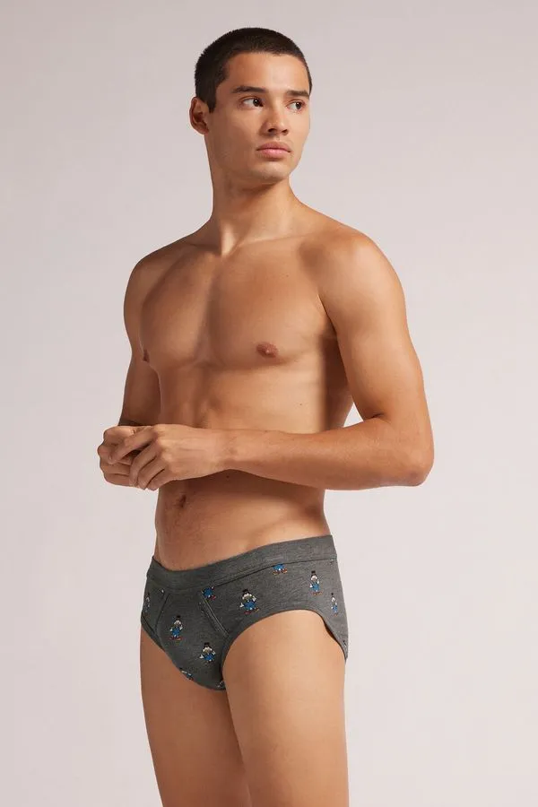 Cueca Slip Tio Patinhas Em Algodão Supima - Cinza M