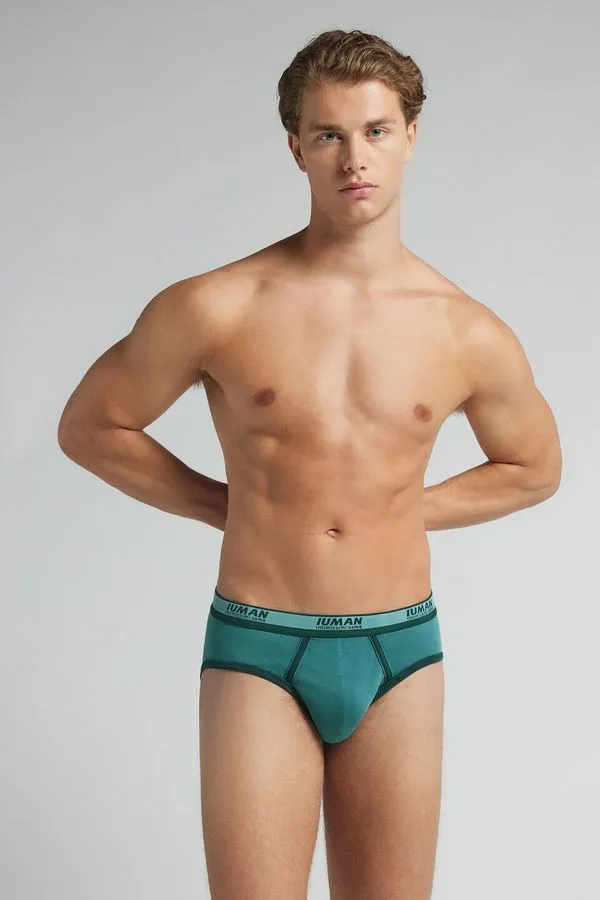 Cueca Slip Washed Collection Em Algodão Supima - Verde G