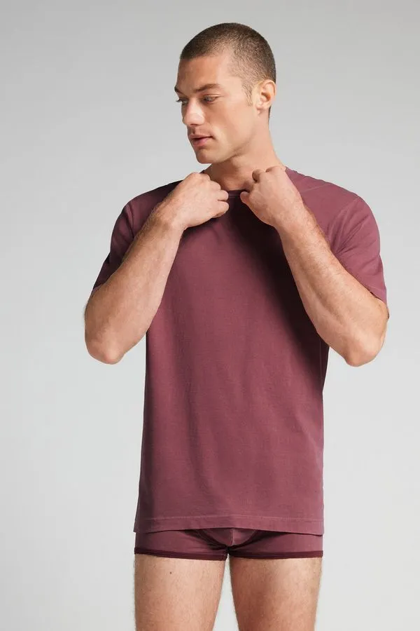 Camiseta Washed Collection Em Algodão - Vermelho G