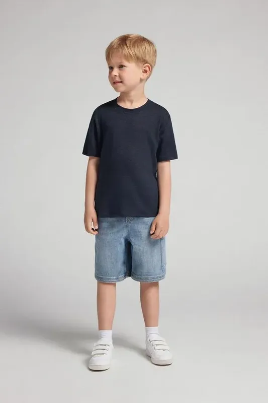 Camiseta Em Linho Infantil - Azul 8-9