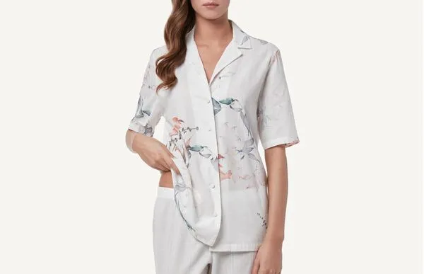 Camisa Às Riscas e Flores - Estampado M