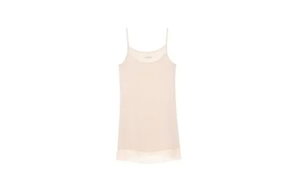 Blusa De Modal Com Renda Na Bainha - Off-White G