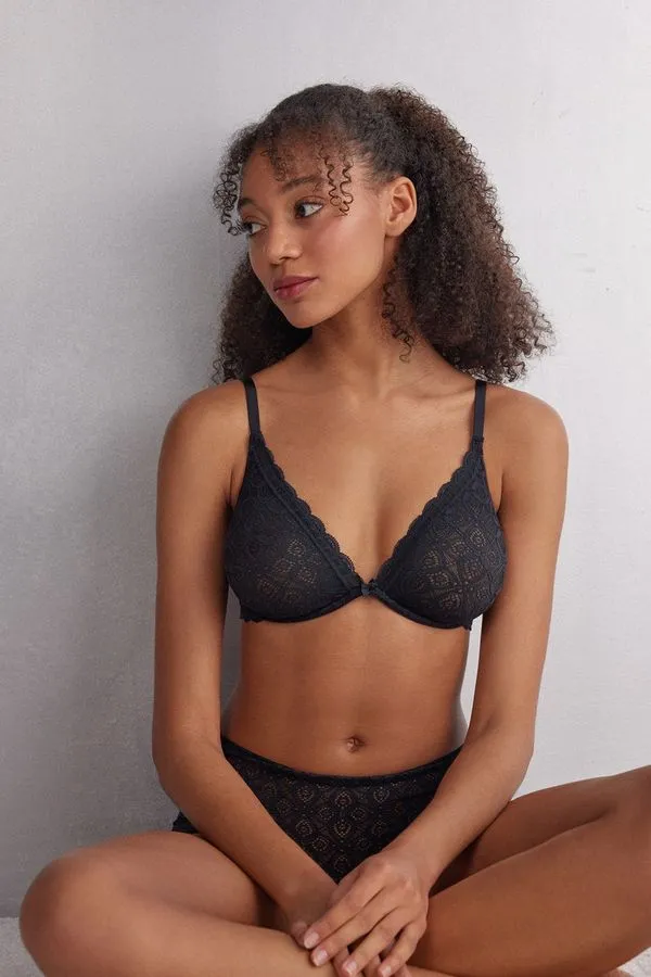 Sutiã Balconette Alessia Em Renda - Preto 44B