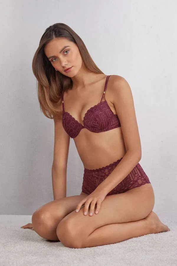 Sutiã Super Push-Up Simona Elegant Silhouette - Bordô 44B
