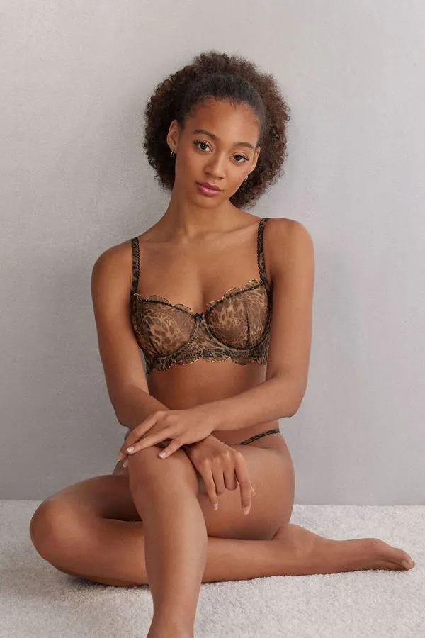 Sutiã Balconette Sofia Animal Print Always Glamorous - Marrom 46B