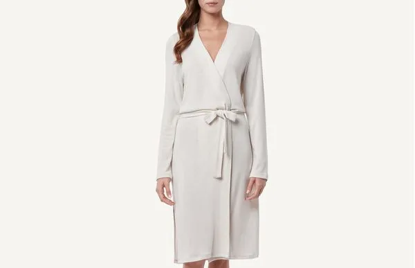 Roupao De Viscose De Lã Com Rachas - Off-White P/M