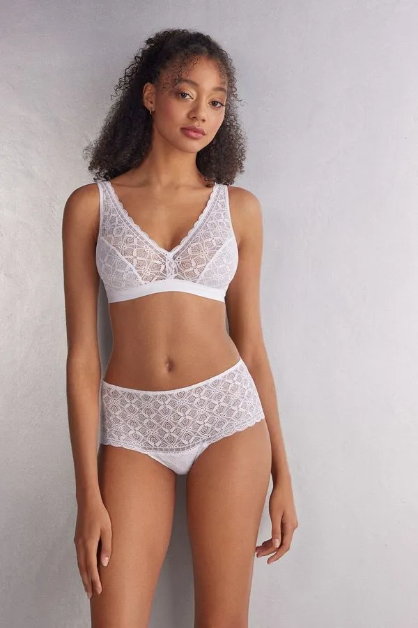 Sutiã Triângulo Lara Em Renda - Branco 46B