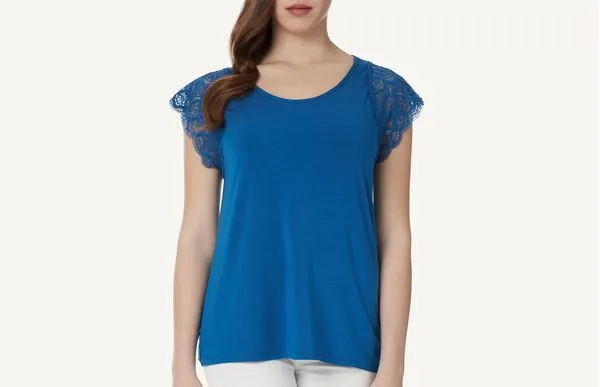 Blusa De Modal Com Faixas Spicy Waves - Azul M