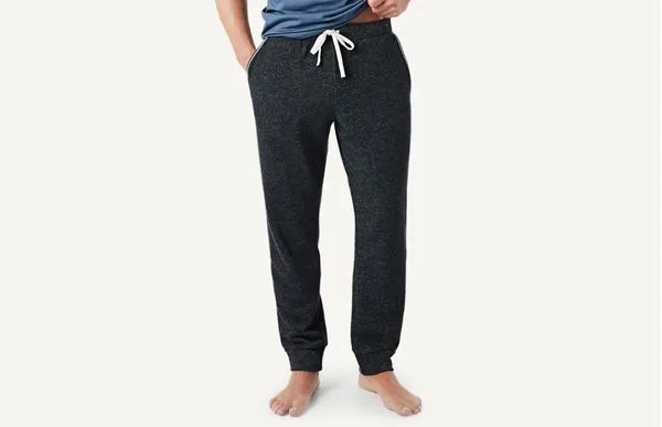 Calças De Pijama Compridas De Homem De Felpa - Cinza P