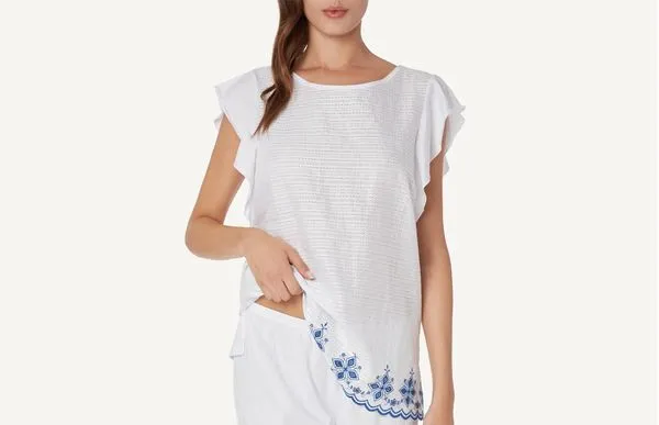 Blusa Bordada Spicy Waves - Branco G