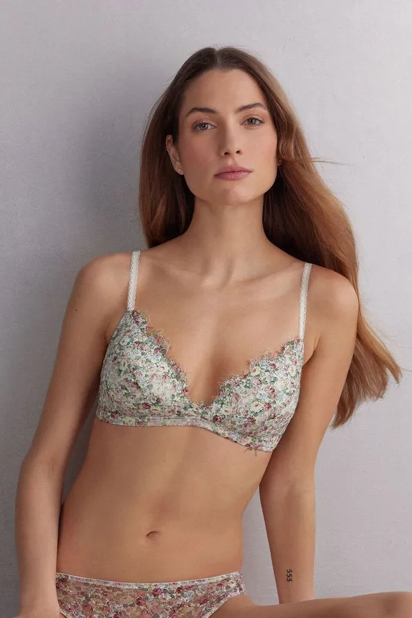 Sutiã Triângulo Tiziana Floral Romance - Rosa 44B