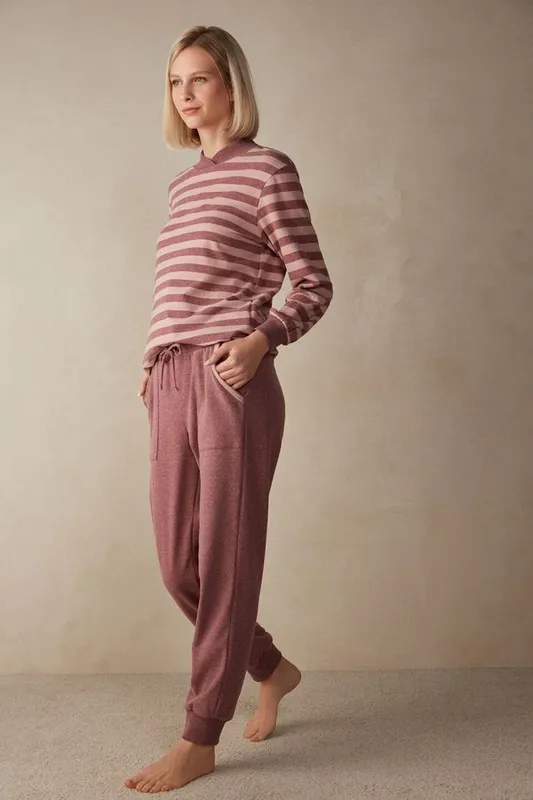 Calça Comprida Com Elástico Winter Candies - Rosa G