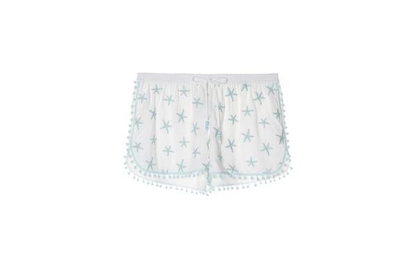 Shorts De Tela Com Bordado - Off-White G