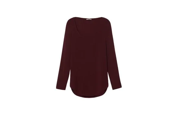 Blusa De Manga Comprida De Modal - Vermelho M