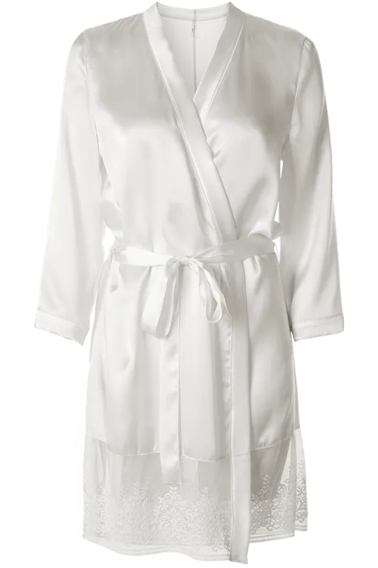Roupão Em Seda Soft Lace - Off-White M