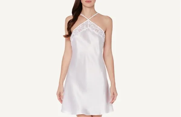 Camisola De Seda Blooming Embroidery - Branco PP