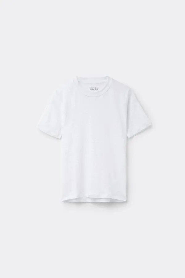 Camiseta Em Linho Infantil - Branco 4-5