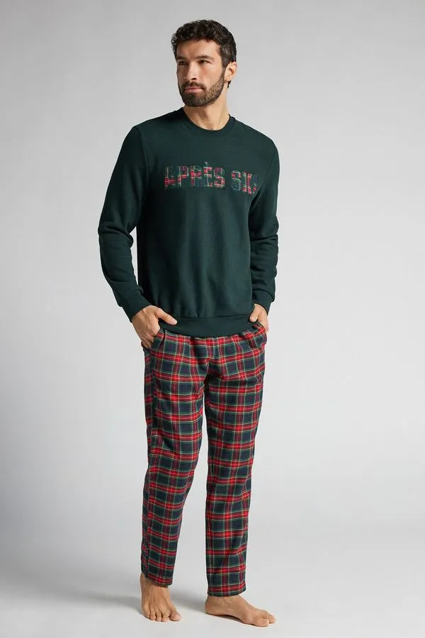 Pijama Comprido Em Algodão Com Estampa Après-Ski - Verde EG