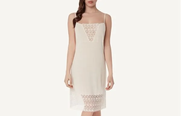 Camisola De Viscose e Macramé Romantic Portofino - Off-White M