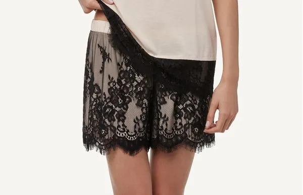 Shorts Em Supima Cotton Extrafine e Renda - Off-White G