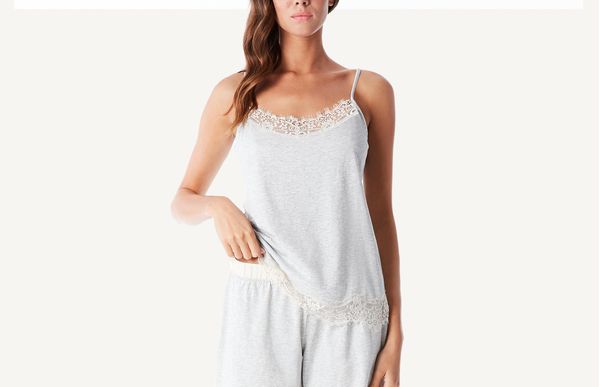 Blusa De Pijama De Algodao De Alças Finas - Off-White M