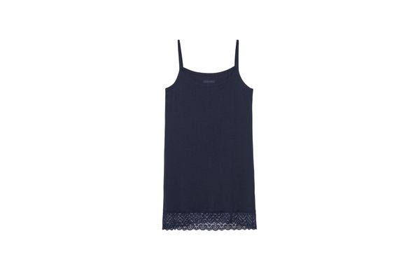 Blusa De Modal Com Renda Na Bainha - Azul G