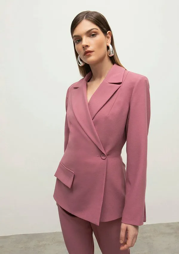 Blazer Iódice Com Transpasse Com Botões Rosa M