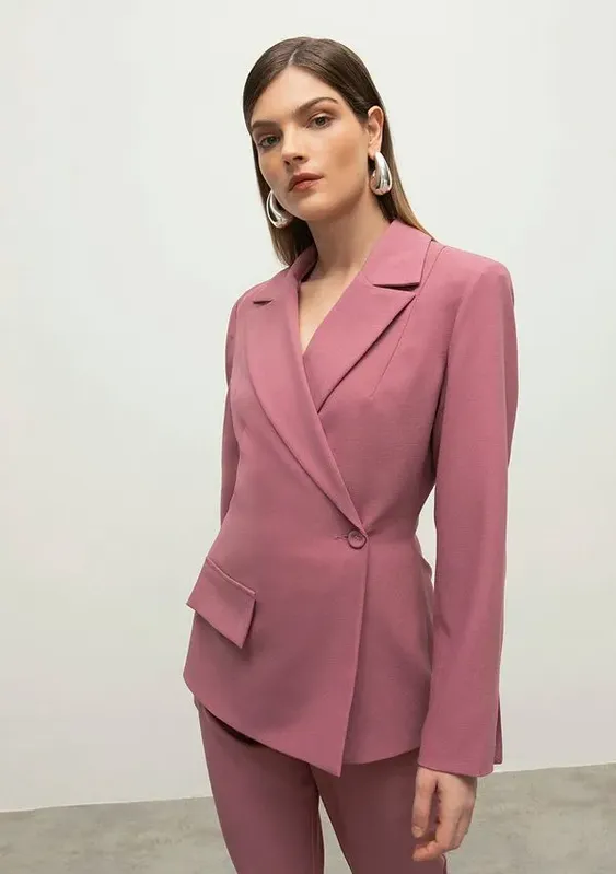 Blazer Iódice Com Transpasse Com Botões Rosa P