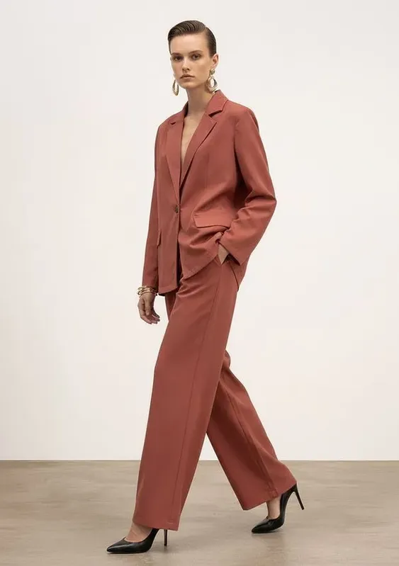 Blazer Solto Manga Longa Padrão Rosa P