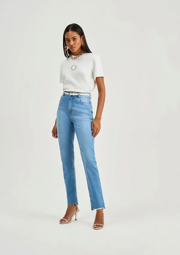 Calça Iódice Skinny Alta Azul 40