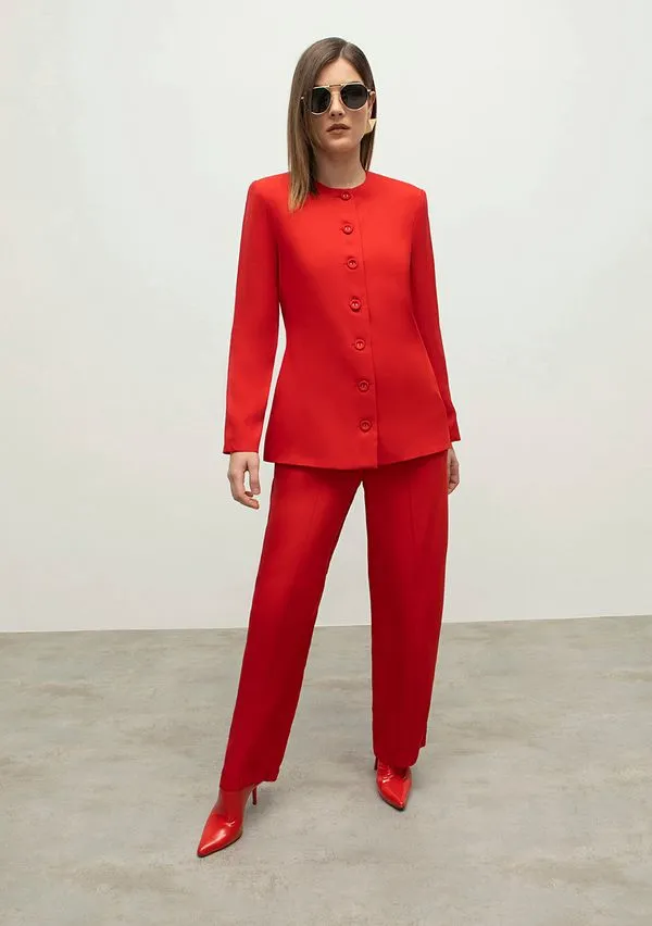 Blazer Iódice Com Botão Alfaiataria Vermelho G