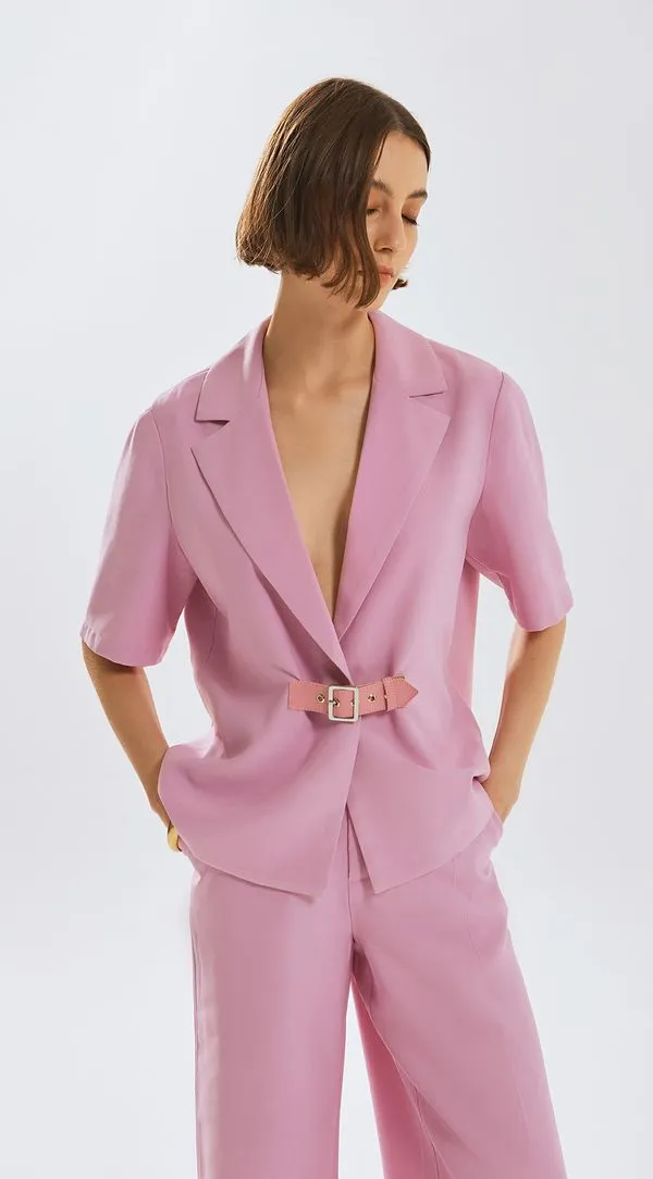 Blazer Iódice Com Fivela Lilas M
