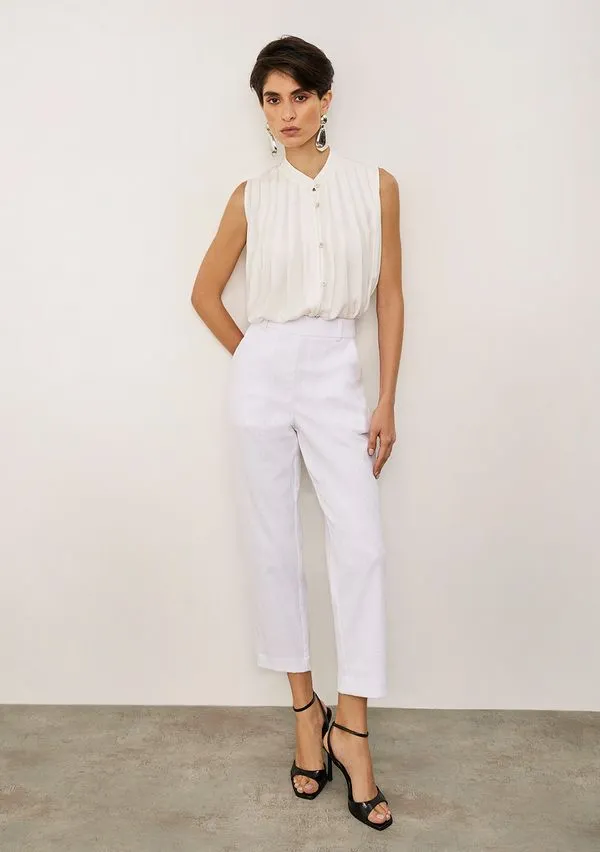 Calça Iódice Slim Alta Off White 40