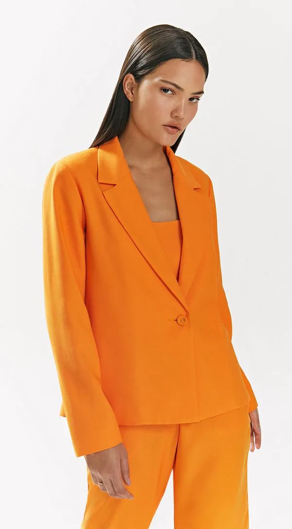 Blazer Iódice Detalhe Botão Laranja G