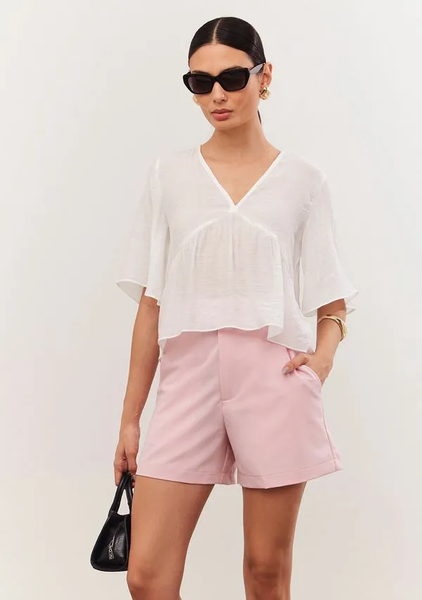 Shorts Iódice Reto Bolso Faca Rosa 34