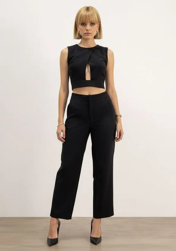 Calça Slim Alta Preto 34
