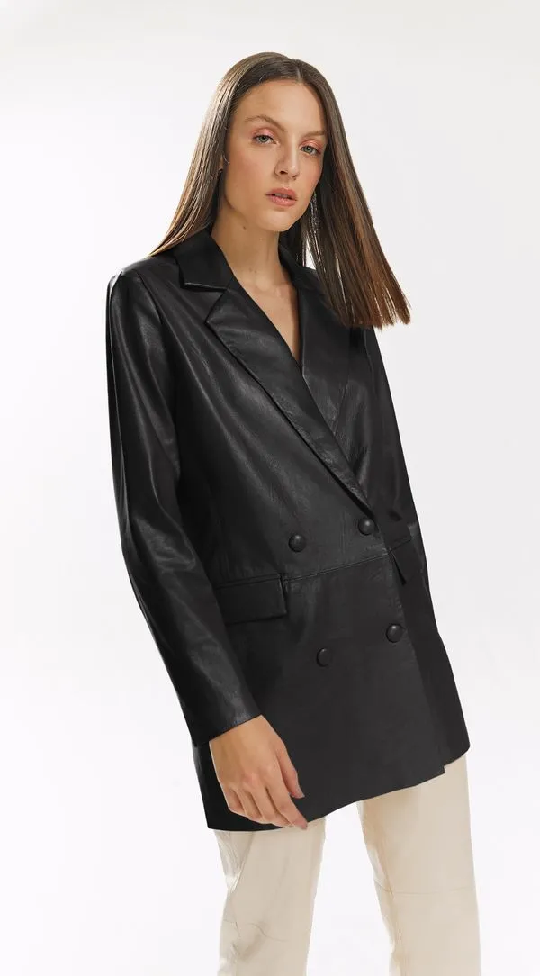 Blazer Iódice Detalhe Botão Preto P