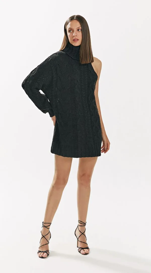 Blusa Iódice Gola Alta Manga Longa Tricôt Preto PP