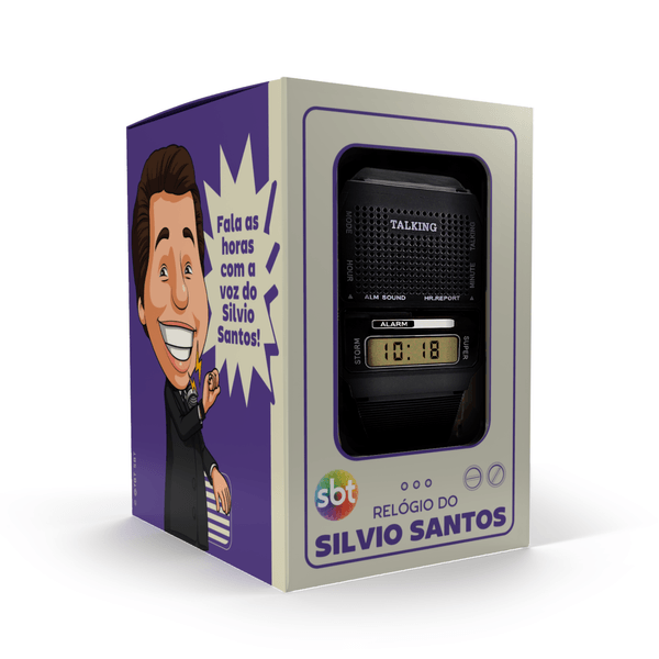 Relógio Digital Com Voz do Silvio Santos Preto - Edição Exclusiva 1 un