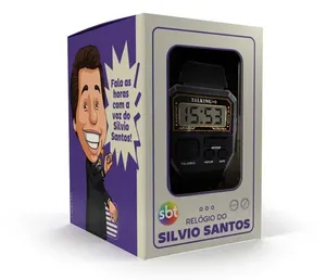 Relógio Digital Com Voz do Silvio Santos Preto F - Edição Exclusiva