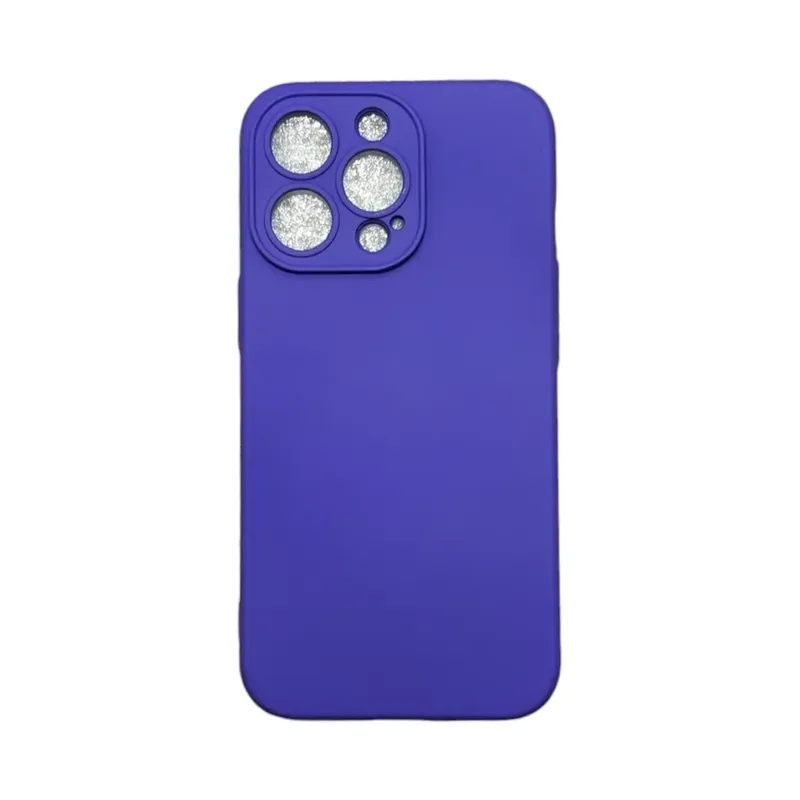 Capa Iphone 13 Silicone Aveludada Protege Câmera Colorida Capinha Anti Impacto Cor:roxo Escuro