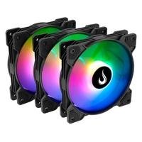 Kit com 3 Ventoinhas Rise Mode X, 120mm, Led ARGB, Preto - RM-XLD-01-ARGB