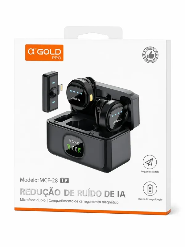 Microfone Duplo De Lapela Recarregavél