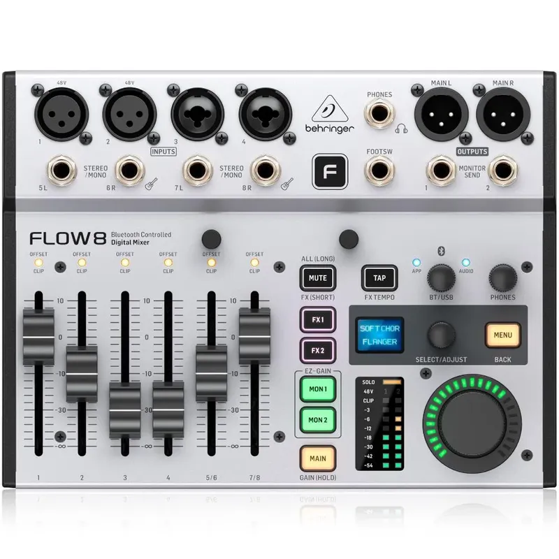 Mesa de Som Behringer Flow 8, Digital, Bluetooth